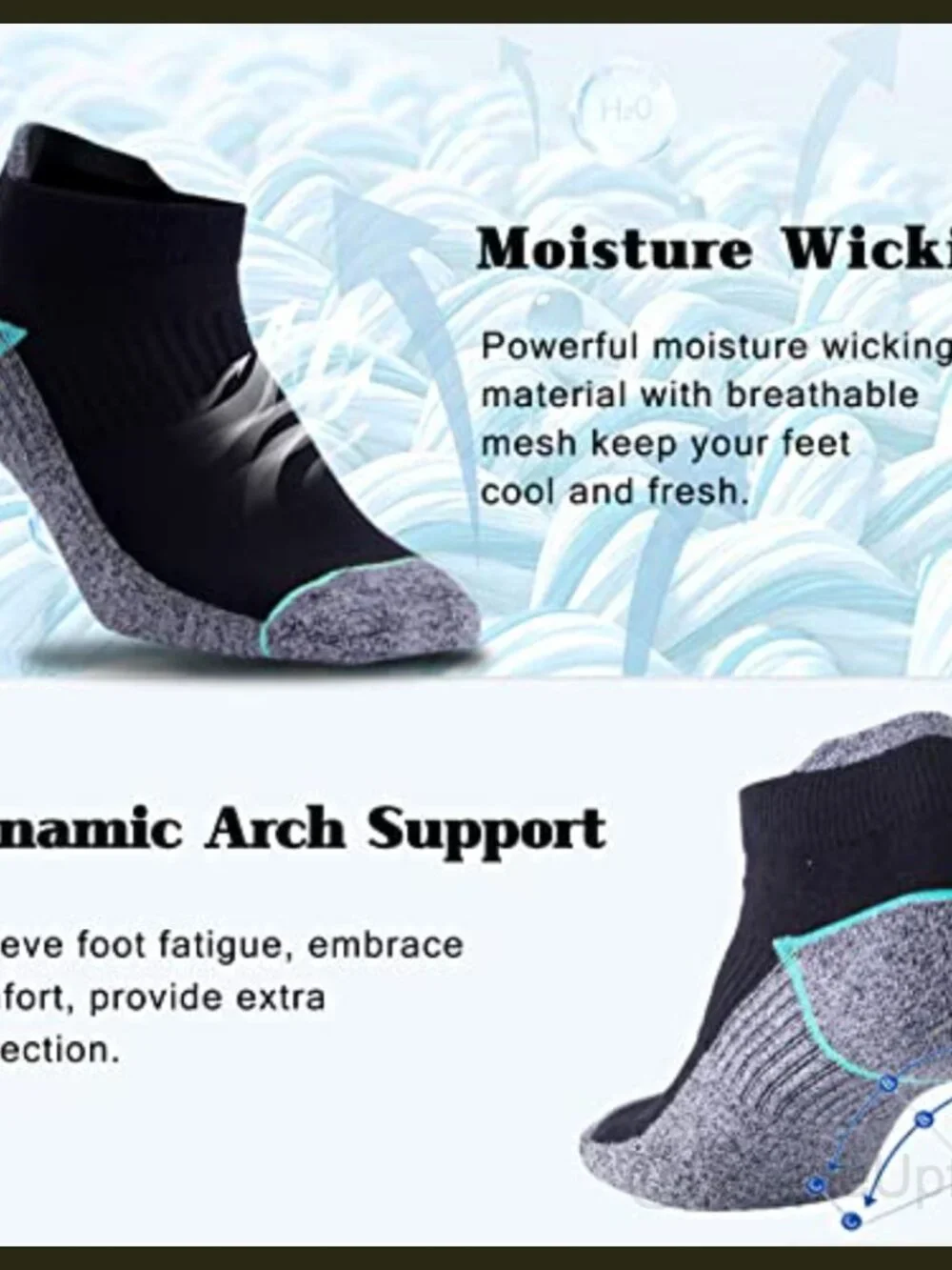 Copper Infused Ankle Athletic Running Socks Moisture Wicking Odor Control